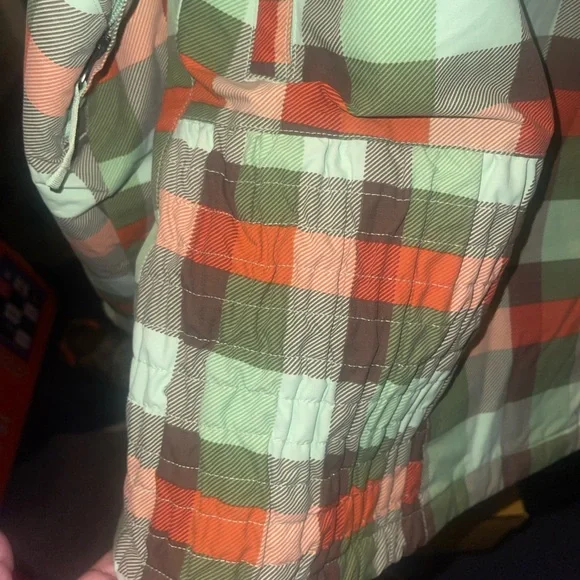 Burton Women’s Plaid Ski Snow Jacket - Green, Orange, & Brown Size XS EUC - Picture 8 of 9